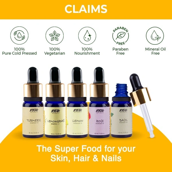 NYKAA Nykaa Naturals Turmeric Essential Oil for Glowing Skin & Scalp Exfoliation - 100% Natural - 10ml