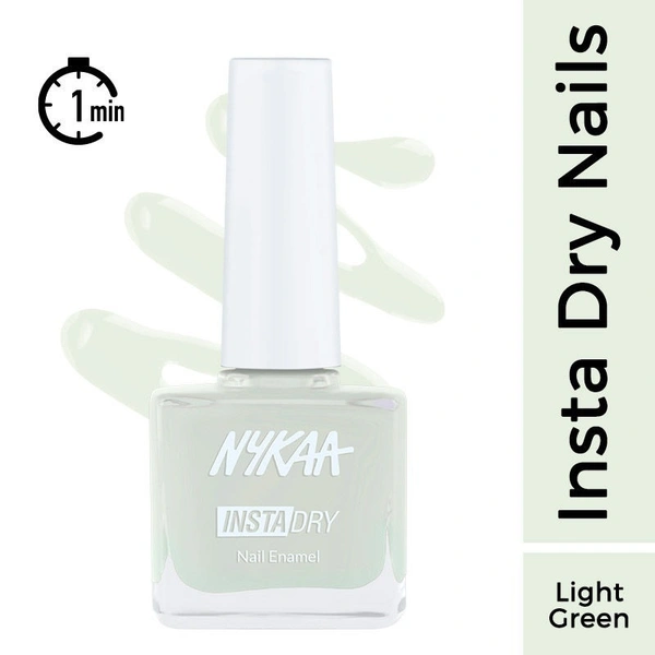 Nykaa Insta Dry Fast Drying Nail Enamel Polish Green Grid 358 - Light Green