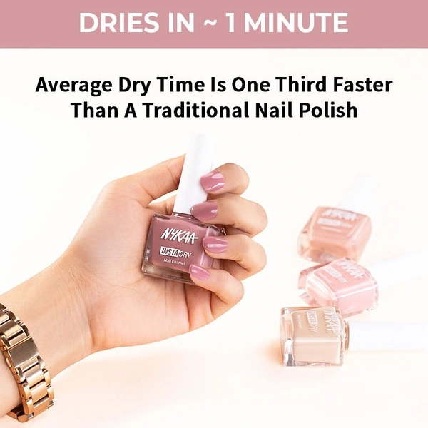 NYKAA Nykaa Insta Dry Fast Drying Nail Enamel Polish Nude Notification 344 - Pink Nude