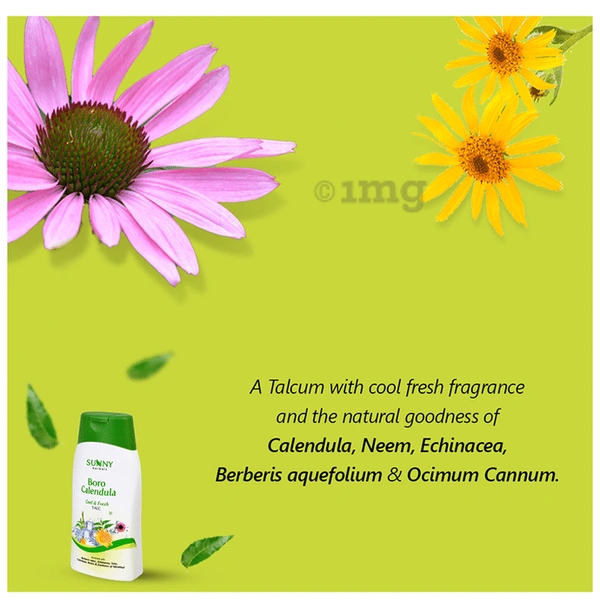 SUNNY Bakson Sunny Herbals Boro Calendula Cool & Fresh Talc (100 X 1) (2 x 50 g)