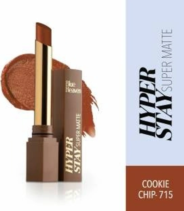 Blue heaven BLUE HEAVEN Hyper stay Super Matte Lipstick Cookie Chip 715 (Brown, 2.2 g) - 1