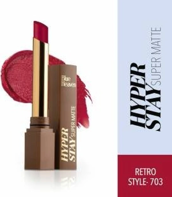 BLUE HEAVEN Hyper stay Super Matte Lipstick Retro Style 703 (Maroon, 2.2 g)