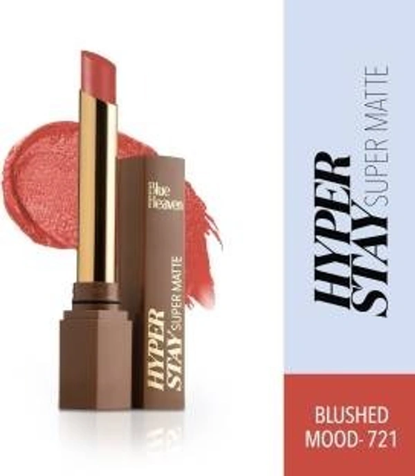 BLUE HEAVEN Hyper stay Super Matte Lipstick Blushed Mood 721 (Brown, 2.2 g)