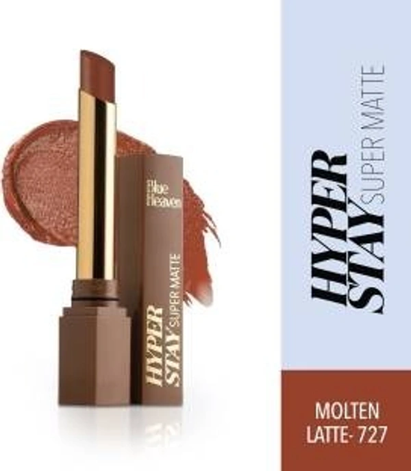 BLUE HEAVEN Hyper stay Super Matte Lipstick Molten Latte 727 (Brown, 2.2 g)
