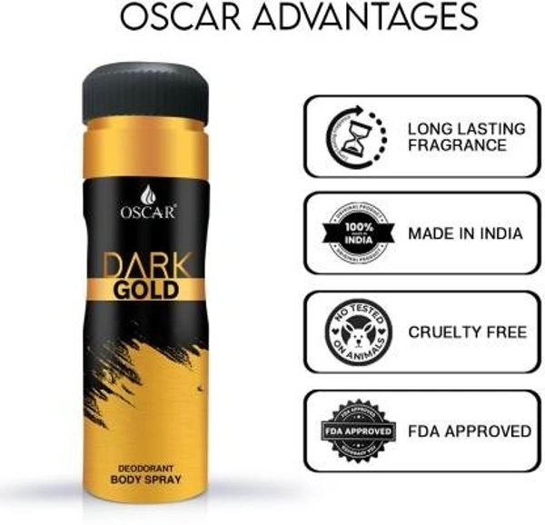 OSCAR Black Gold Deo 200 ml (3 Pc) Deodorant Spray  -  For Men & Women (200 ml)