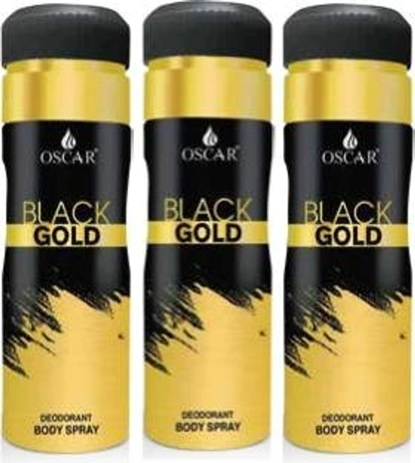 OSCAR Black Gold Deo 200 ml (3 Pc) Deodorant Spray  -  For Men & Women (200 ml)