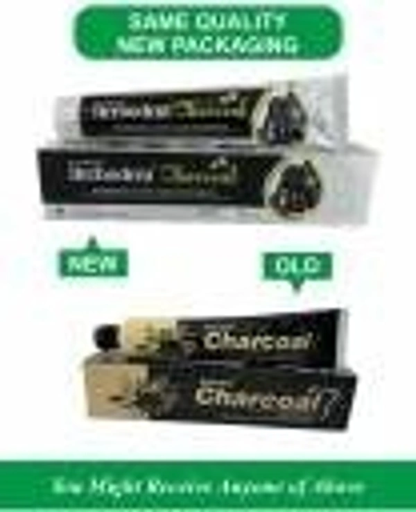 Herbodent Charcoal With Organic Herbs and Bamboo Activated Charcoal Pack of 4 Toothpaste (400 g, Pack of 4)