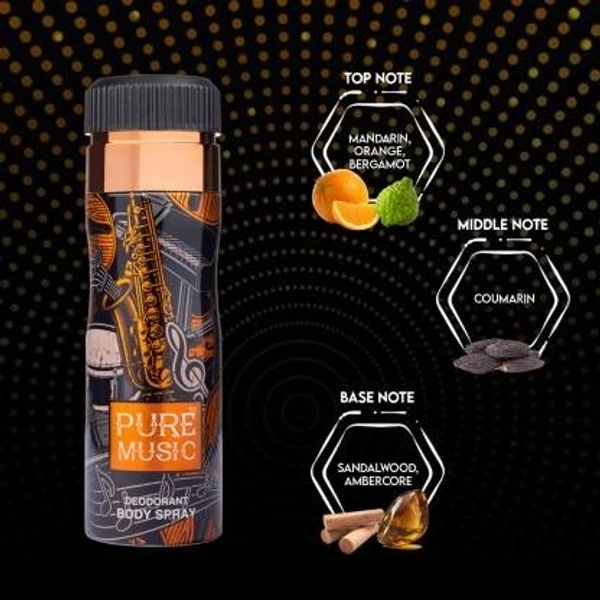 OSCAR Pure Music Deo 200 ml (2Pc) Deodorant Spray  -  For Men & Women (200 ml, Pack of 2)