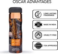 OSCAR Pure Music + Classic Noir Deo 200 ml (2 Pc) Deodorant Spray  -  For Men & Women (200 ml, Pack of 2)