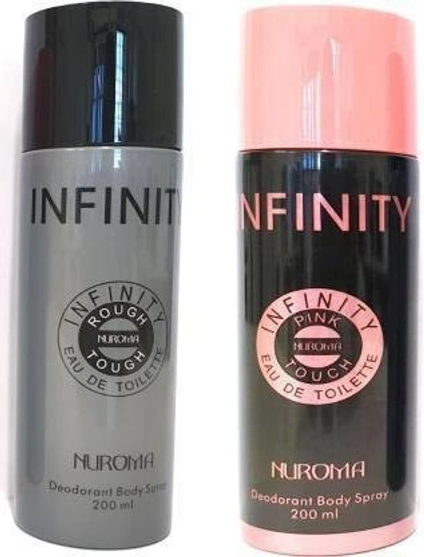 NUROMA Rough Touch & Pink Touch Deodorant Perfume Body Spray  -  For Men & Women (400 ml, Pack of 2)