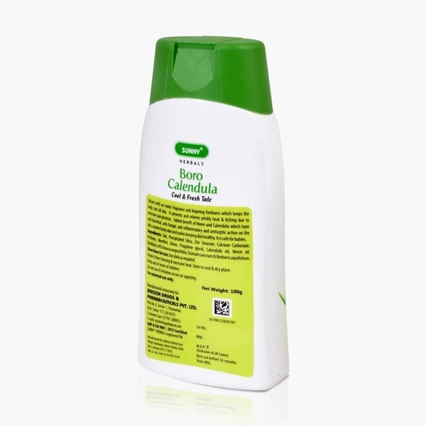 SUNNY Bakson Sunny Herbals Boro Calendula Cool & Fresh Talc (100 X 1) (2 x 50 g)