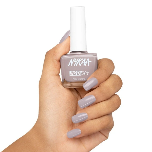 NYKAA Nykaa Insta Dry Fast Drying Nail Enamel Polish Grey GIF 352 - Light Gray