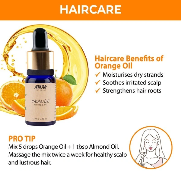 Nykaa Naturals - Orange Essential Oil For De-Tanned & Glowing Skin - 100% Natural