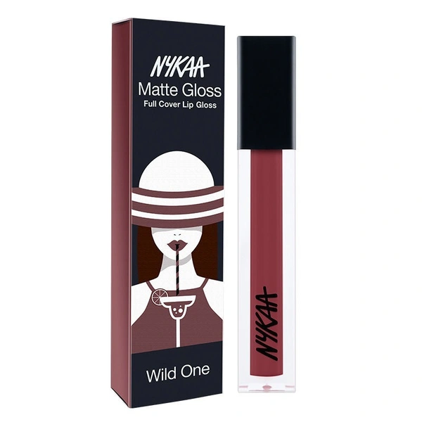 NYKAA Nykaa 8 Hour Lasting Full Cover Matte Gloss - Wild One