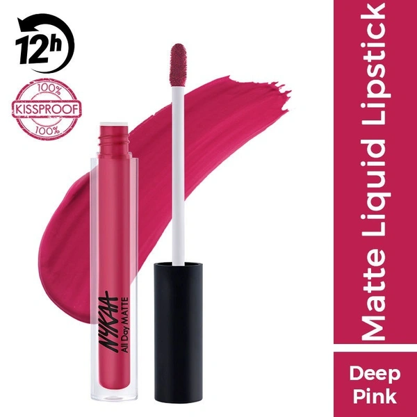NYKAA Nykaa All Day Matte Waterproof, Transfer Proof, 12H Liquid Lipstick - Dream Wife