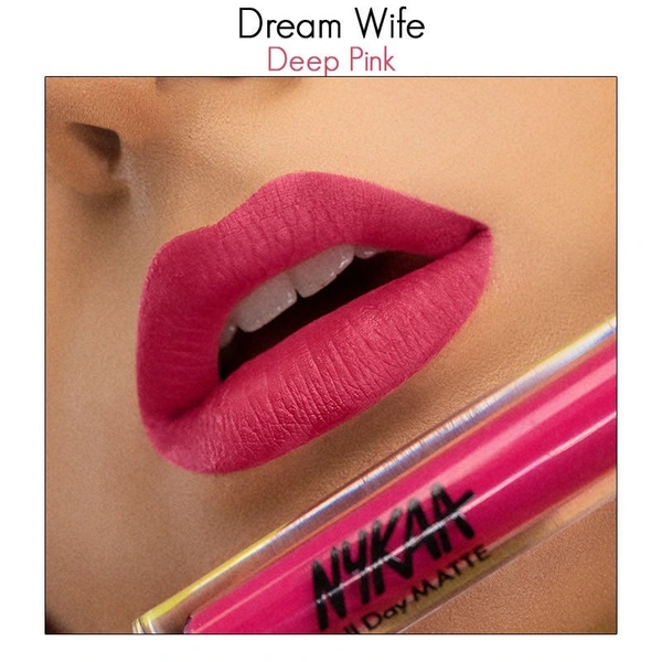 NYKAA Nykaa All Day Matte Waterproof, Transfer Proof, 12H Liquid Lipstick - Dream Wife