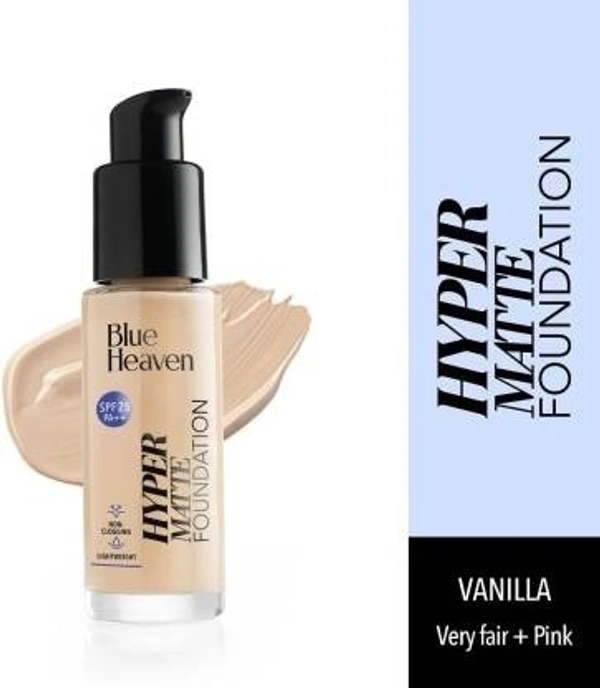 BLUE HEAVEN Hyper Matte - 101 Vanilla Foundation (With Blonder, 30 ml)