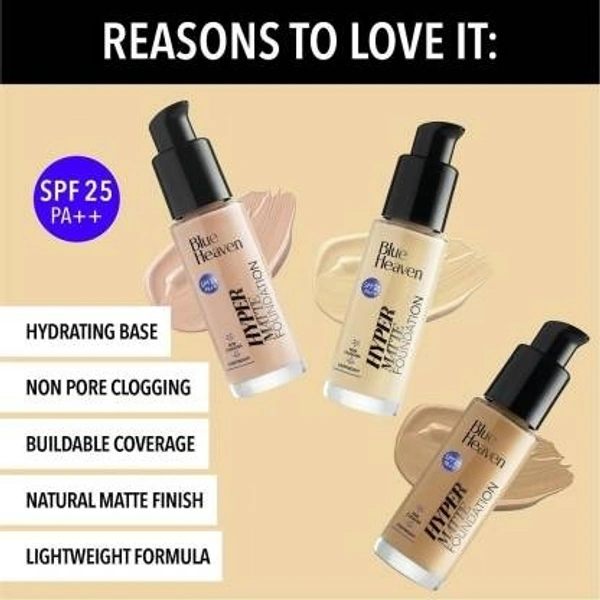 BLUE HEAVEN Hyper Matte Foundation (Caramel 701) Foundation (Caramel, 30 ml)
