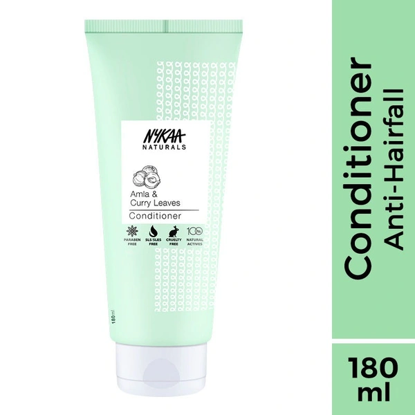 NYKAA Nykaa Naturals Longer & Thicker Hair Sulphate-Free Shampoo With Amla & Curry Leaves - 180ml
