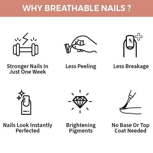 Nykaa Breathable Nail Enamel - Peach Pause - 319