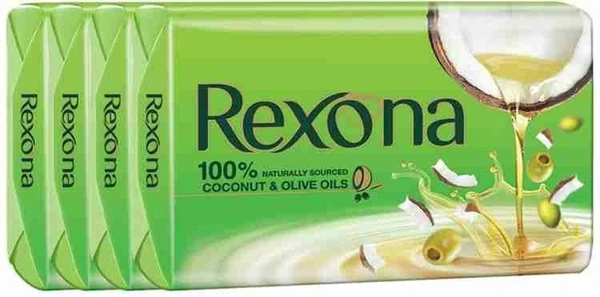 Rexona Coconut and Olive Oil Soap, 100g (Pack of 4) (4 x 25 g)