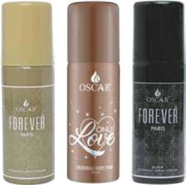 OSCAR Only Love + Forever Black + Forever 40 ml Deodorant Spray  -  For Men & Women (40 ml, Pack of 3)