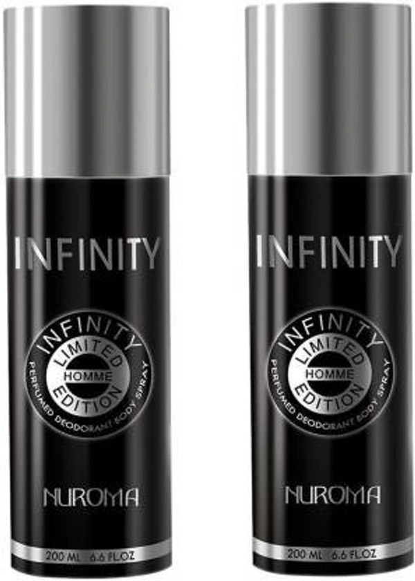 NUROMA INFINTIY POUR HOMME Deodorant Spray  -  For Men & Women (200 ml, Pack of 2)