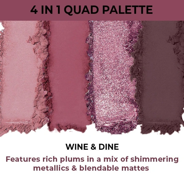 NYKAA Nykaa Cosmetics Eyes On Me! 4 in 1 Quad Eyeshadow Palette - Wine & Dine