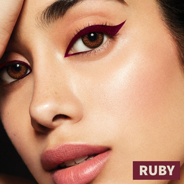 Nykaa GLAMOReyes Waterproof & Smudgeproof Colored Kajal Eyeliner Eye Pencil - Ruby