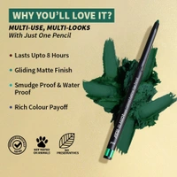 Nykaa GLAMOReyes Waterproof & Smudgeproof Colored Kajal Eyeliner Eye Pencil - Jade