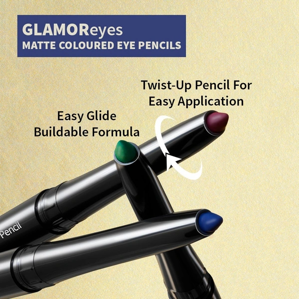 Nykaa GLAMOReyes Waterproof & Smudgeproof Colored Kajal Eyeliner Eye Pencil - Sapphire