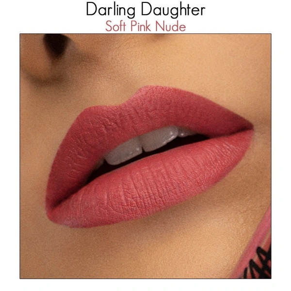 NYKAA Nykaa All Day Matte Waterproof, Transfer Proof, 12H Liquid Lipstick - Darling Daughter
