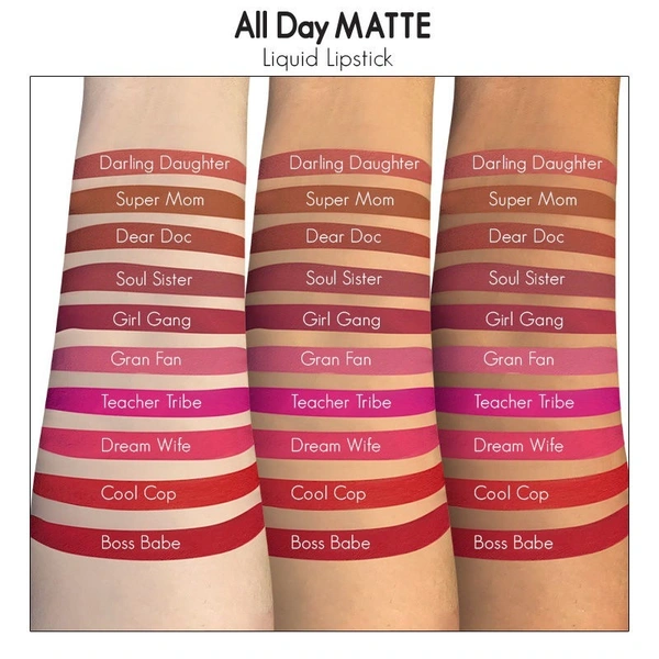 NYKAA Nykaa All Day Matte Waterproof, Transfer Proof, 12H Liquid Lipstick - Darling Daughter