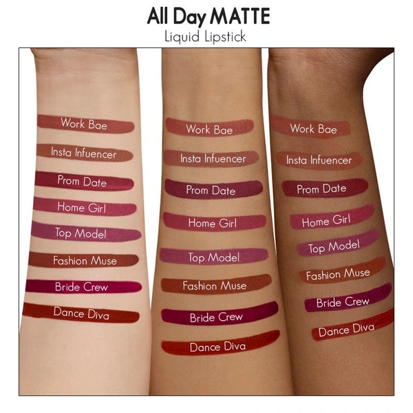 NYKAA Nykaa All Day Matte Waterproof, Transfer Proof, 12H Liquid Lipstick - Darling Daughter