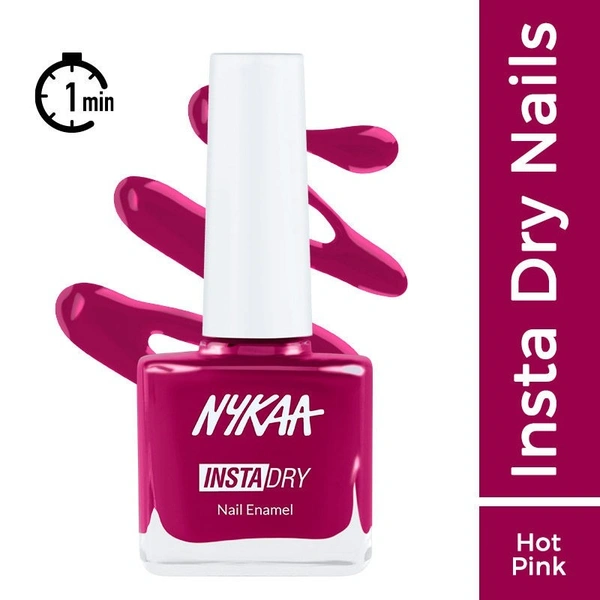 Nykaa Insta Dry Fast Drying Nail Enamel Polish Pink Post 339 - Hot Pink