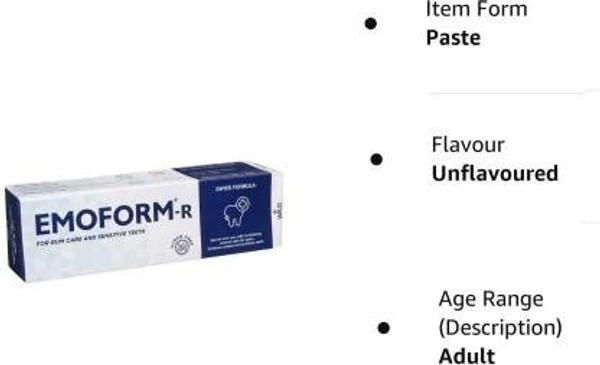 Emoform R Toothpaste 50 Gm + Super Soft Toothbrush+ Tongue Cleaner Toothpaste