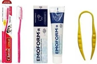 Emoform R Toothpaste 50 Gm + Super Soft Toothbrush+ Tongue Cleaner Toothpaste