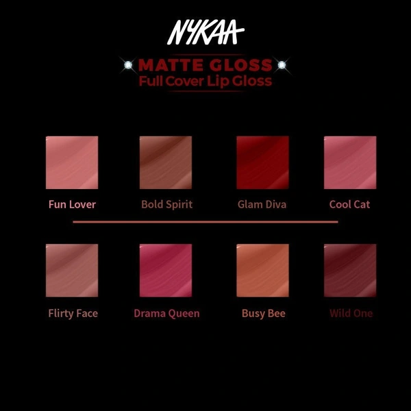Nykaa 8 Hour Lasting Full Cover Matte Gloss - Glam Diva