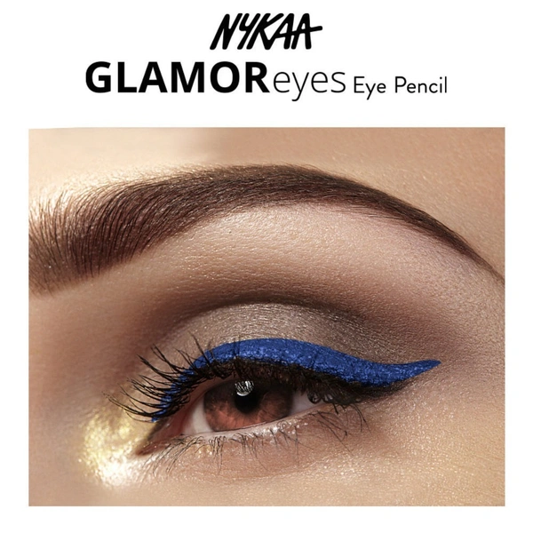 NYKAA Nykaa Glamoreyes Waterproof & Smudgeproof Shimmer Eye Pencil- Blue Hex