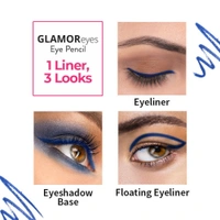 NYKAA Nykaa Glamoreyes Waterproof & Smudgeproof Shimmer Eye Pencil- Blue Hex