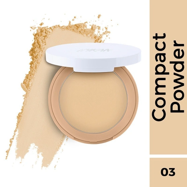 NYKAA Nykaa All Day Matte 12Hr Oil Control Face Compact Powder With SPF 15 PA ++ - Beige 03 - Beige
