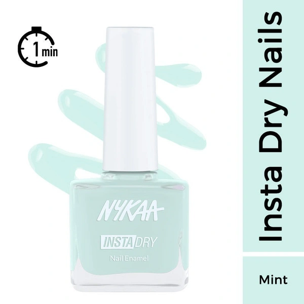 NYKAA Nykaa Insta Dry Fast Drying Nail Enamel Polish Mint Memory 356 - Mint