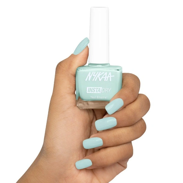 NYKAA Nykaa Insta Dry Fast Drying Nail Enamel Polish Mint Memory 356 - Mint