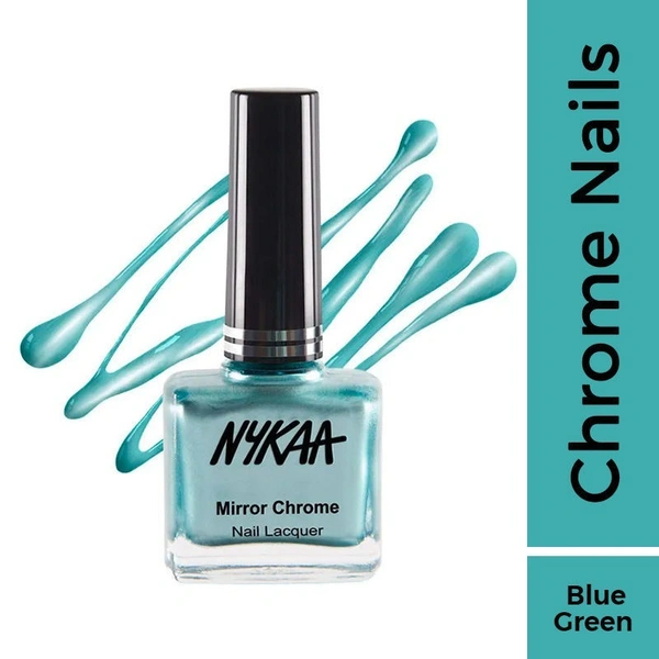 NYKAA Nykaa Mirror Chrome Nail Lacquer - Lunar Green River 162