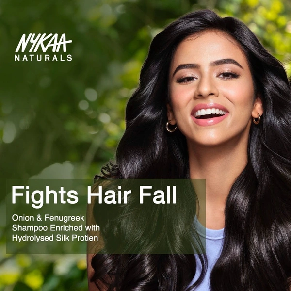 NYKAA Nykaa Naturals Anti-Hair Fall Sulphate-Free Shampoo With Onion, Fenugreek & Hydrolysed Silk Protein