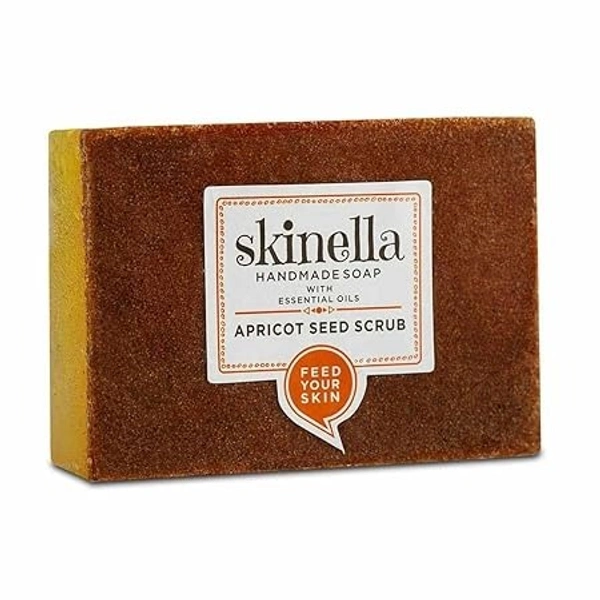 SKINELLA Apricot Seed Scrub Soap (Pack of 3) (3 x 33.33 g)