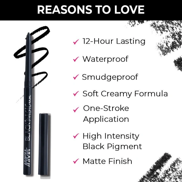 NYKAA Black Magic Kajal (Black, 0.5 g)