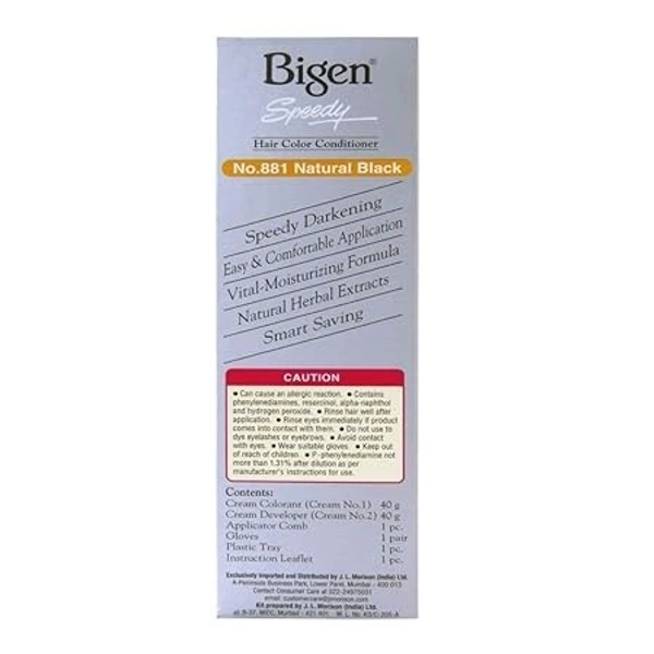 BIGEN Bigen Speedy Hair Color, Natural Black 881 (40g + 40g)