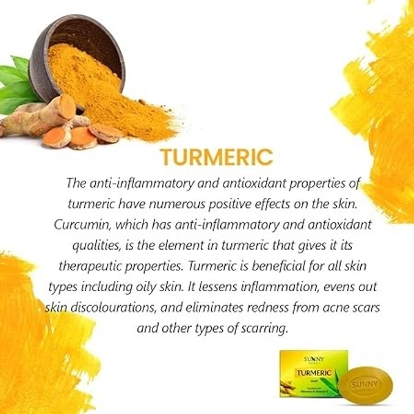 Sunny SUNNY Turmeric Soap (75 GM X 4 PC) (4 x 75 g) - Yellow