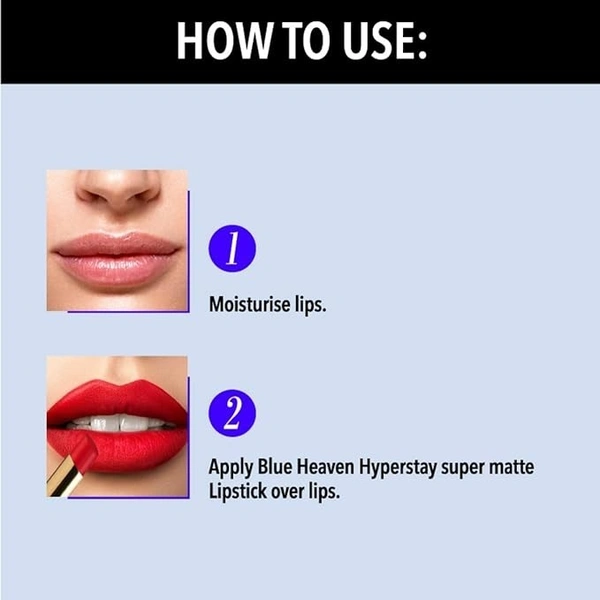 BLUE HEAVEN Hyper stay Super Matte Lipstick Softy Mauve (724) (Mauve, 2.2 g)
